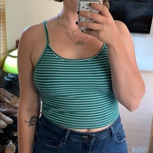 American Eagle Striped Ribbed Crop Top